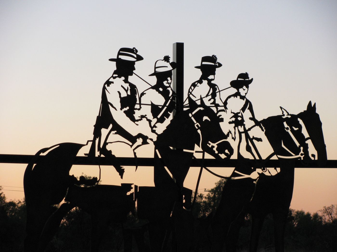 Silhouette of Light Horsemen at sunset